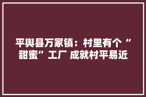 平舆县万冢镇：村里有个“甜蜜”工厂 成就村平易近甜蜜事业 平舆县万冢镇：村里有个“甜蜜”工厂 成就村平易近甜蜜事业 智能家居