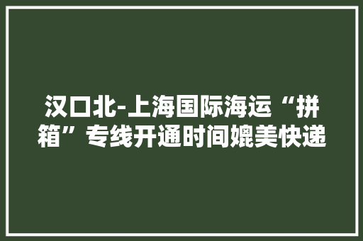 汉口北-上海国际海运“拼箱”专线开通时间媲美快递 汉口北-上海国际海运“拼箱”专线开通时间媲美快递 智能科技