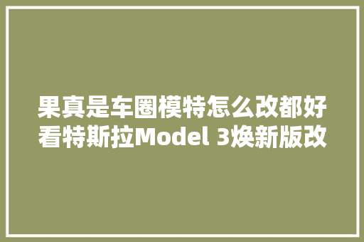 果真是车圈模特怎么改都好看特斯拉Model 3焕新版改装合集