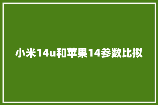 小米14u和苹果14参数比拟 小米14u和苹果14参数比拟 人工智能