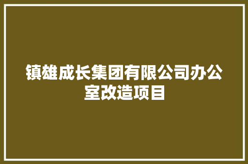 镇雄成长集团有限公司办公室改造项目 镇雄成长集团有限公司办公室改造项目 人工智能