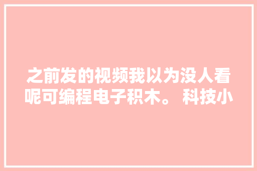 之前发的视频我以为没人看呢可编程电子积木。 科技小制作