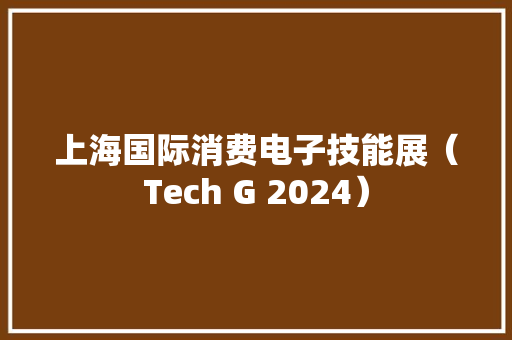 上海国际消费电子技能展（Tech G 2024）