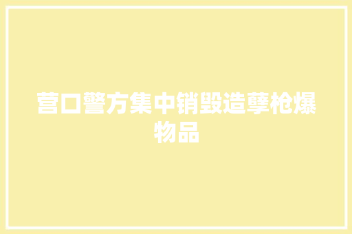 营口警方集中销毁造孽枪爆物品