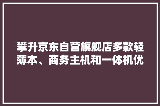 攀升京东自营旗舰店多款轻薄本、商务主机和一体机优惠大年夜促 攀升京东自营旗舰店多款轻薄本、商务主机和一体机优惠大年夜促 智能科技
