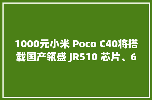 1000元小米 Poco C40将搭载国产瓴盛 JR510 芯片、6000mAh 电池 1000元小米 Poco C40将搭载国产瓴盛 JR510 芯片、6000mAh 电池 人工智能