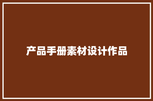 产品手册素材设计作品 产品手册素材设计作品 人工智能
