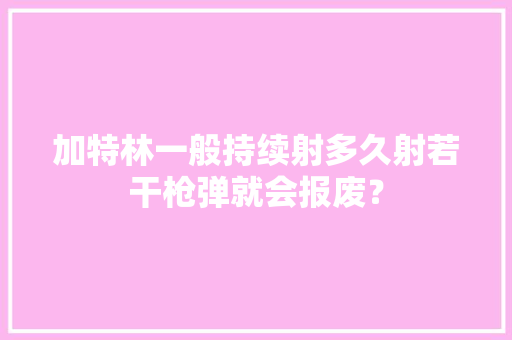 加特林一般持续射多久射若干枪弹就会报废？ 加特林一般持续射多久射若干枪弹就会报废？ 人工智能