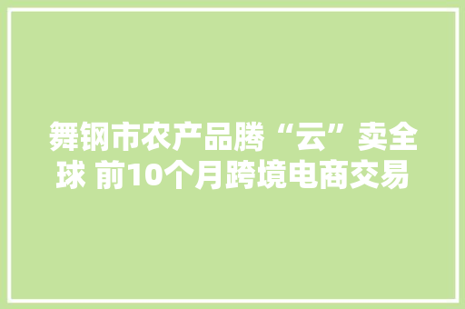 舞钢市农产品腾“云”卖全球 前10个月跨境电商交易额增长一倍多 舞钢市农产品腾“云”卖全球 前10个月跨境电商交易额增长一倍多 互联通信