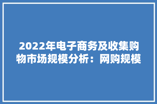 2022年电子商务及收集购物市场规模分析：网购规模持续增长