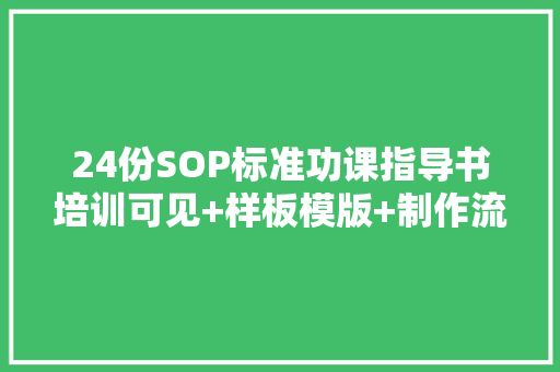 24份SOP标准功课指导书培训可见+样板模版+制作流程全套资料