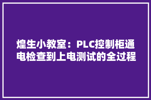 煌生小教室：PLC控制柜通电检查到上电测试的全过程