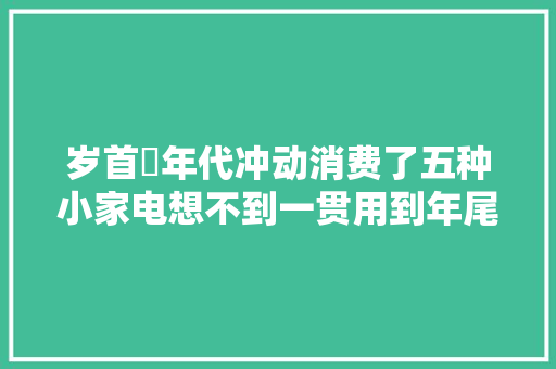 岁首年代冲动消费了五种小家电想不到一贯用到年尾越用越离不开