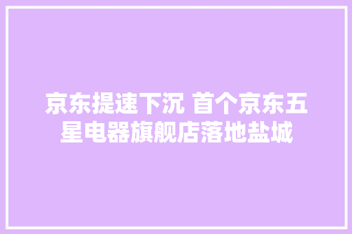 京东提速下沉 首个京东五星电器旗舰店落地盐城
