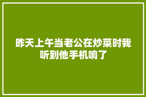 昨天上午当老公在炒菜时我听到他手机响了
