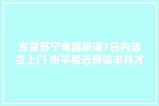 东营苏宁电器承诺7日内送货上门 市平易近苦等半月才收货 东营苏宁电器承诺7日内送货上门 市平易近苦等半月才收货 互联通信