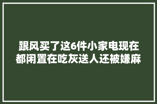 跟风买了这6件小家电现在都闲置在吃灰送人还被嫌麻烦