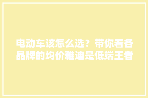 电动车该怎么选？带你看各品牌的均价雅迪是低端王者九号若何 电动车该怎么选？带你看各品牌的均价雅迪是低端王者九号若何 智能科技