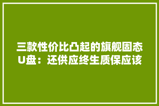 三款性价比凸起的旗舰固态U盘：还供应终生质保应该怎么选？