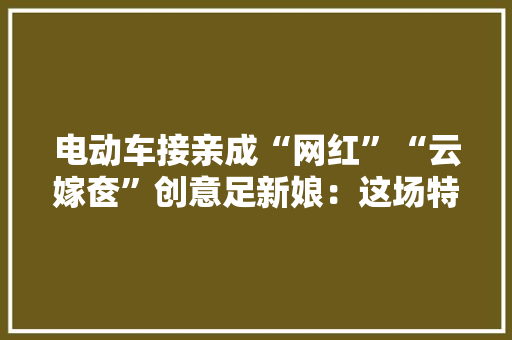 电动车接亲成“网红”“云嫁奁”创意足新娘：这场特殊婚礼简约而难忘