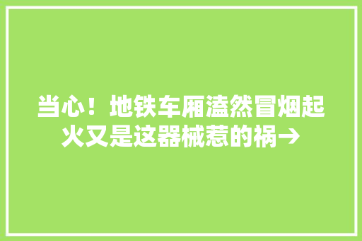 当心！地铁车厢溘然冒烟起火又是这器械惹的祸→