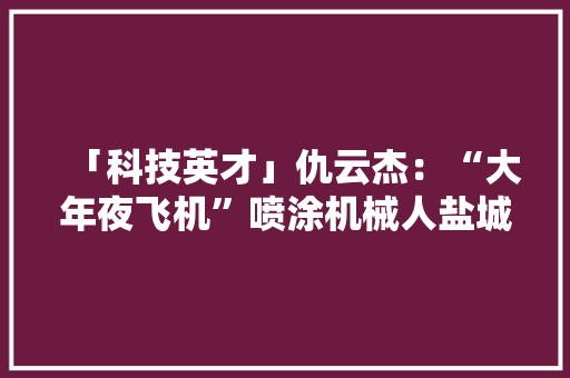 「科技英才」仇云杰：“大年夜飞机”喷涂机械人盐城“智造”