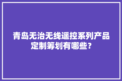 青岛无治无线遥控系列产品定制筹划有哪些？ 青岛无治无线遥控系列产品定制筹划有哪些？ 智能科技