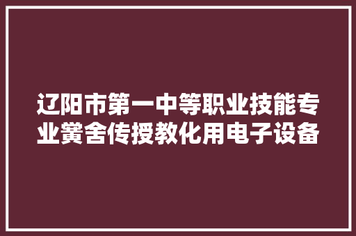 辽阳市第一中等职业技能专业黉舍传授教化用电子设备采购项目中标（成交）结果通知书记