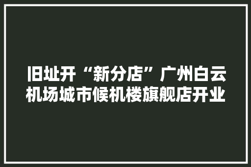 旧址开“新分店”广州白云机场城市候机楼旗舰店开业 旧址开“新分店”广州白云机场城市候机楼旗舰店开业 智能家居
