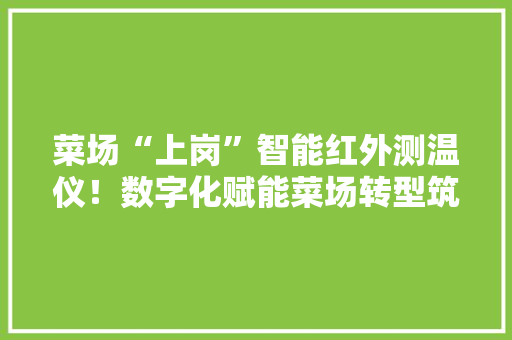 菜场“上岗”智能红外测温仪！数字化赋能菜场转型筑牢防疫篱笆 菜场“上岗”智能红外测温仪！数字化赋能菜场转型筑牢防疫篱笆 智能家居