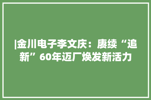 |金川电子李文庆：赓续“追新”60年迈厂焕发新活力 |金川电子李文庆：赓续“追新”60年迈厂焕发新活力 智能科技