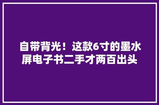 自带背光！这款6寸的墨水屏电子书二手才两百出头