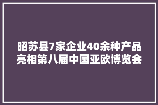 昭苏县7家企业40余种产品亮相第八届中国亚欧博览会 昭苏县7家企业40余种产品亮相第八届中国亚欧博览会 智能家居