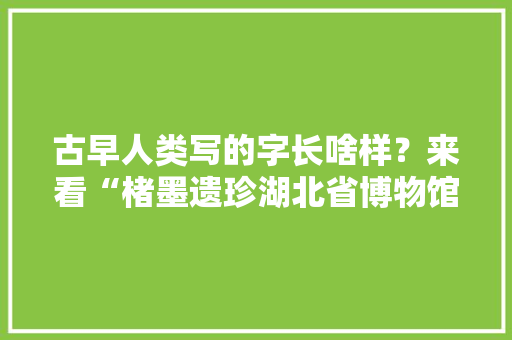 古早人类写的字长啥样？来看“楮墨遗珍湖北省博物馆藏金石石本展” 古早人类写的字长啥样？来看“楮墨遗珍湖北省博物馆藏金石石本展” 智能科技