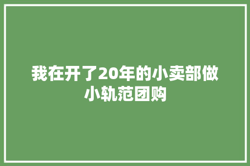 我在开了20年的小卖部做小轨范团购
