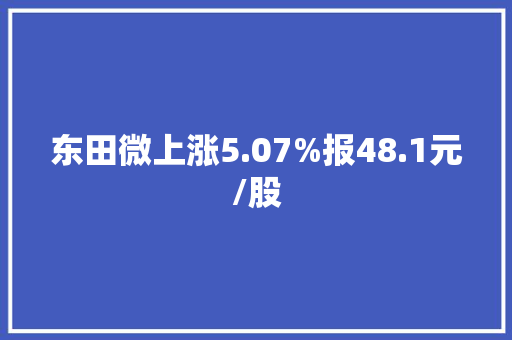 东田微上涨5.07%报48.1元/股 东田微上涨5.07%报48.1元/股 人工智能