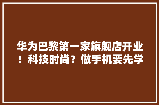 华为巴黎第一家旗舰店开业！科技时尚？做手机要先学会设计旗舰店 华为巴黎第一家旗舰店开业！科技时尚？做手机要先学会设计旗舰店 互联通信