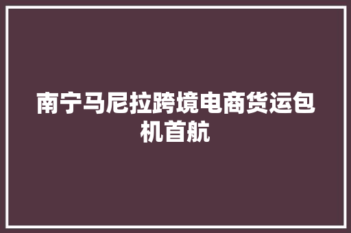南宁马尼拉跨境电商货运包机首航 南宁马尼拉跨境电商货运包机首航 人工智能
