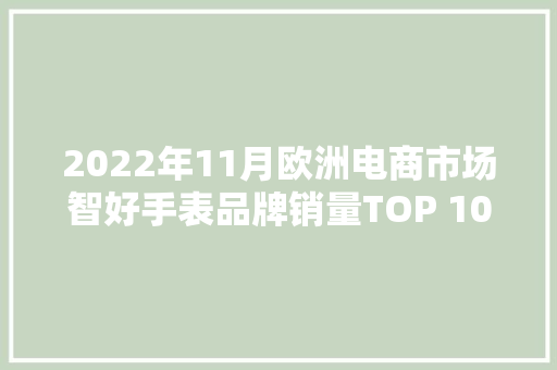 2022年11月欧洲电商市场智好手表品牌销量TOP 10