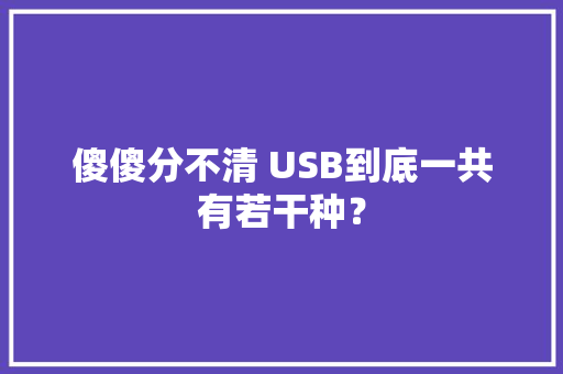 傻傻分不清 USB到底一共有若干种？ 傻傻分不清 USB到底一共有若干种？ 人工智能