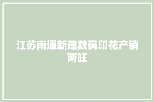 江苏南通新建数码印花产销两旺