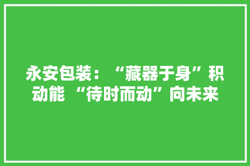 永安包装：“藏器于身”积动能 “待时而动”向未来 永安包装：“藏器于身”积动能 “待时而动”向未来 智能家居