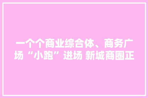 一个个商业综合体、商务广场“小跑”进场 新城商圈正“破壳而出”