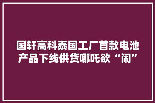 国轩高科泰国工厂首款电池产品下线供货哪吒欲“闹”海东盟