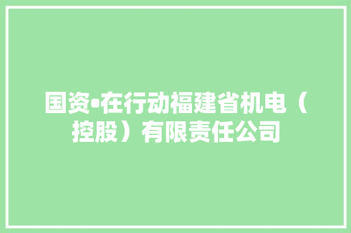 国资•在行动福建省机电（控股）有限责任公司