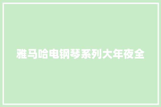 雅马哈电钢琴系列大年夜全