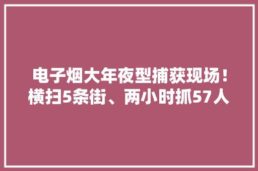 电子烟大年夜型捕获现场！横扫5条街、两小时抓57人新加坡此次来真的！