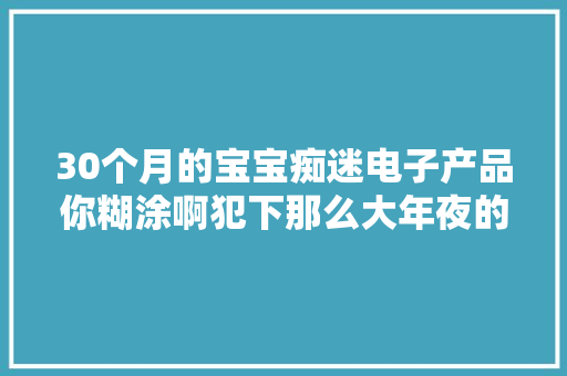 30个月的宝宝痴迷电子产品你糊涂啊犯下那么大年夜的缺点！