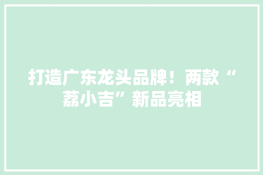 打造广东龙头品牌！两款“荔小吉”新品亮相 打造广东龙头品牌！两款“荔小吉”新品亮相 智能家居