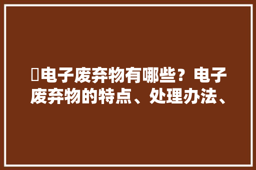 ​电子废弃物有哪些？电子废弃物的特点、处理办法、损害/污染